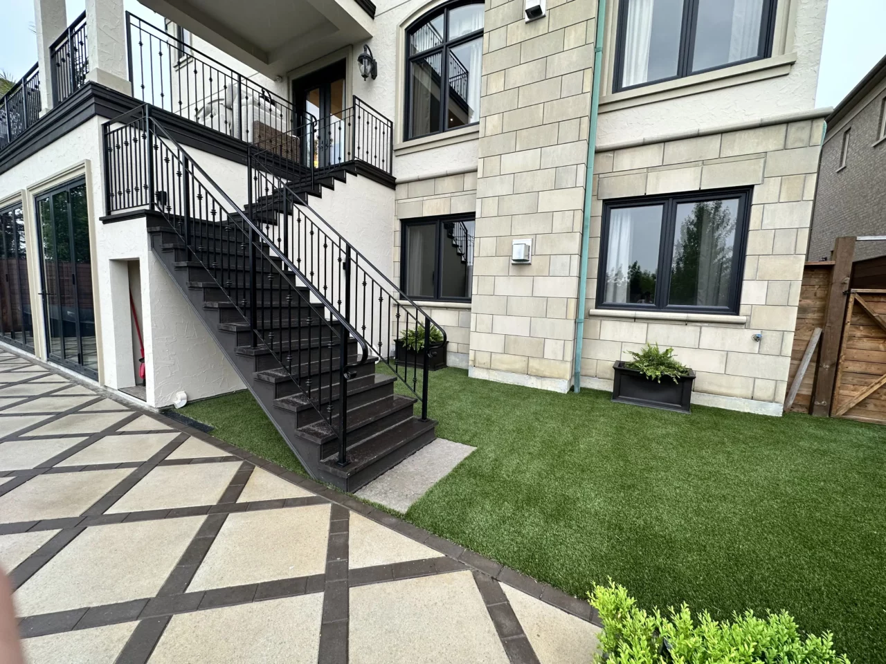 Finished artificial grass yard near Heart Lake Brampton