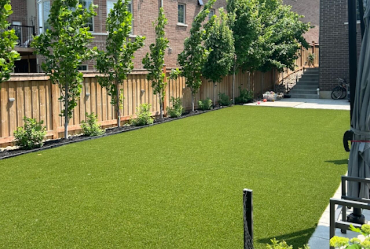 Brampton backyard artificial turf